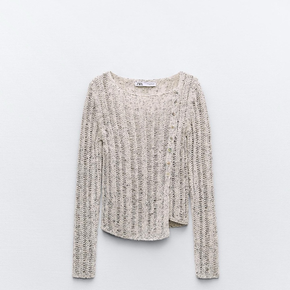 Zara Asymmetrical Open Knit Sweater SS24 REF 3991/004